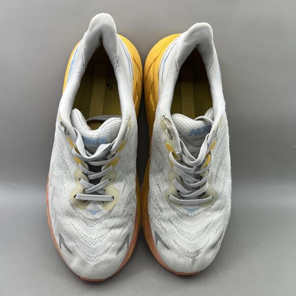 Hoka One One Arahi 6 Running Shoes Women Size 8.5 D Wide White Yellow Sneakers - Picture 5 of 9